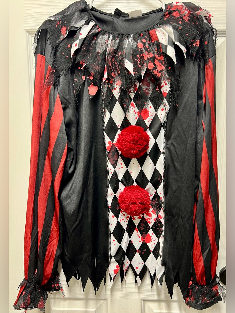 Spirit Black, Red and White Bloody Clown Costume Top, Adult L